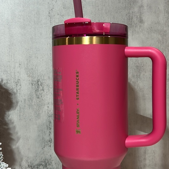 Stanley x Starbucks Holiday 2024 BERRY PINK GLITTER 40oz Tumbler limited edition - Picture 4 of 7